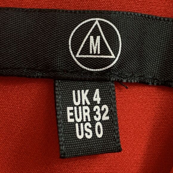 Missguided Top Womens 0 Red Cropped Flutter Waist Spaghetti Straps Side Zipper - Picture 7 of 10